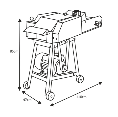 Rozdrabniacz elektryczny z przenośnikiem taśmowym MAK-22P-24