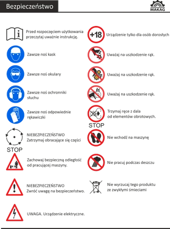Rozdrabniacz elektryczny z przenośnikiem taśmowym MAK-22P-24